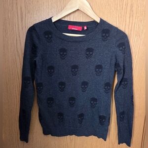 Saks Fifth Avenue Black Skull Sweater